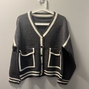 Women's Gray Cardigan Sweater